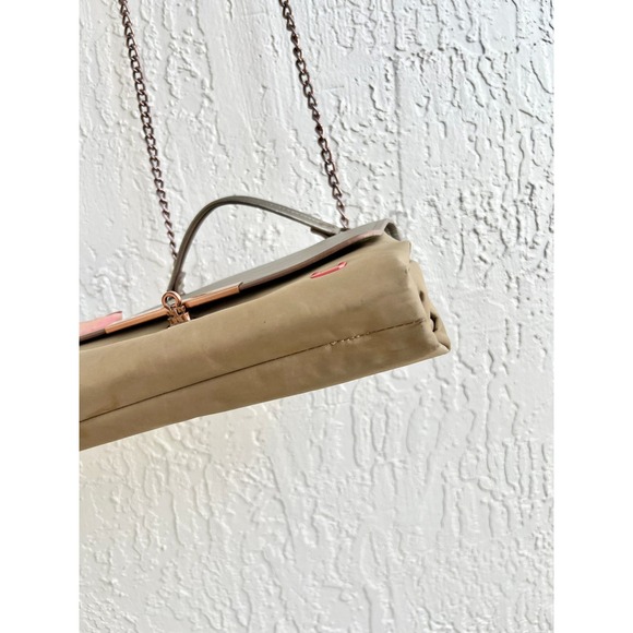 Adolfo Dominguez Chain Strap Women's Shoulder Flap Handbag Beige - Picture 14 of 16